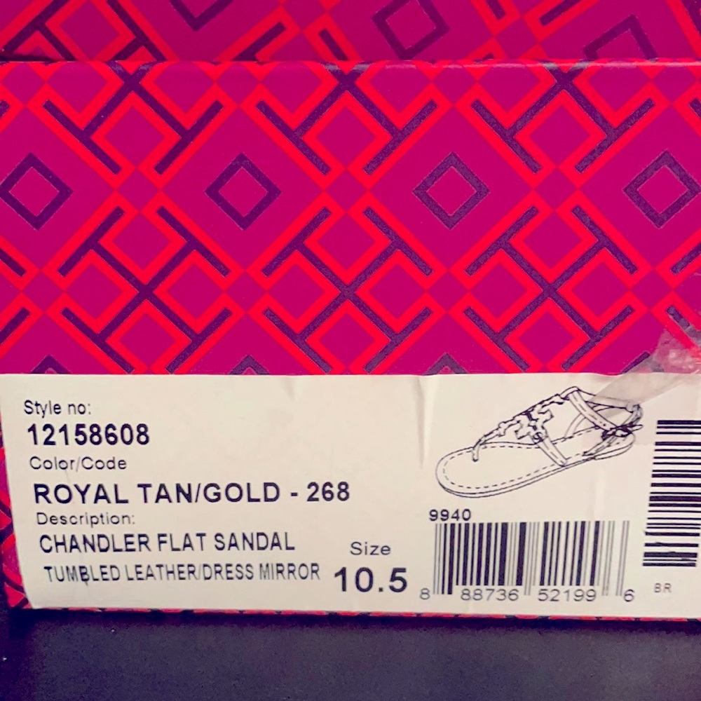 Tory Burch Chandler Sandal Gold/Tan size 10.5